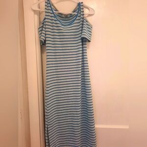 Grey&Teal Cold shoulder dress